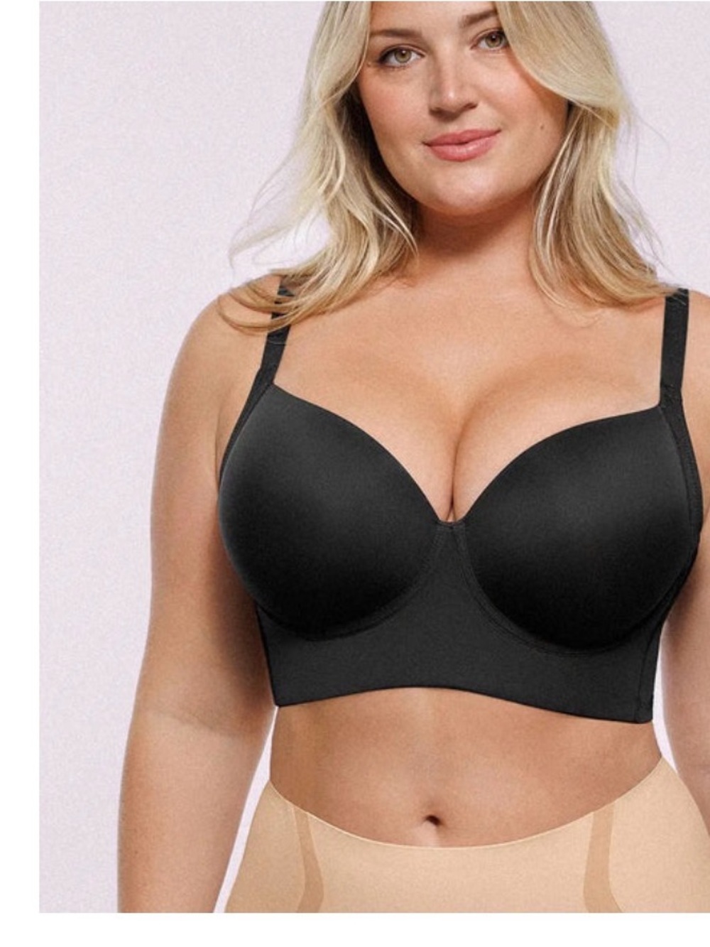 NWT Shapellx Shape LLX Full Coverage Black Longline Bra - 34D